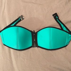 Blue & black bikini top